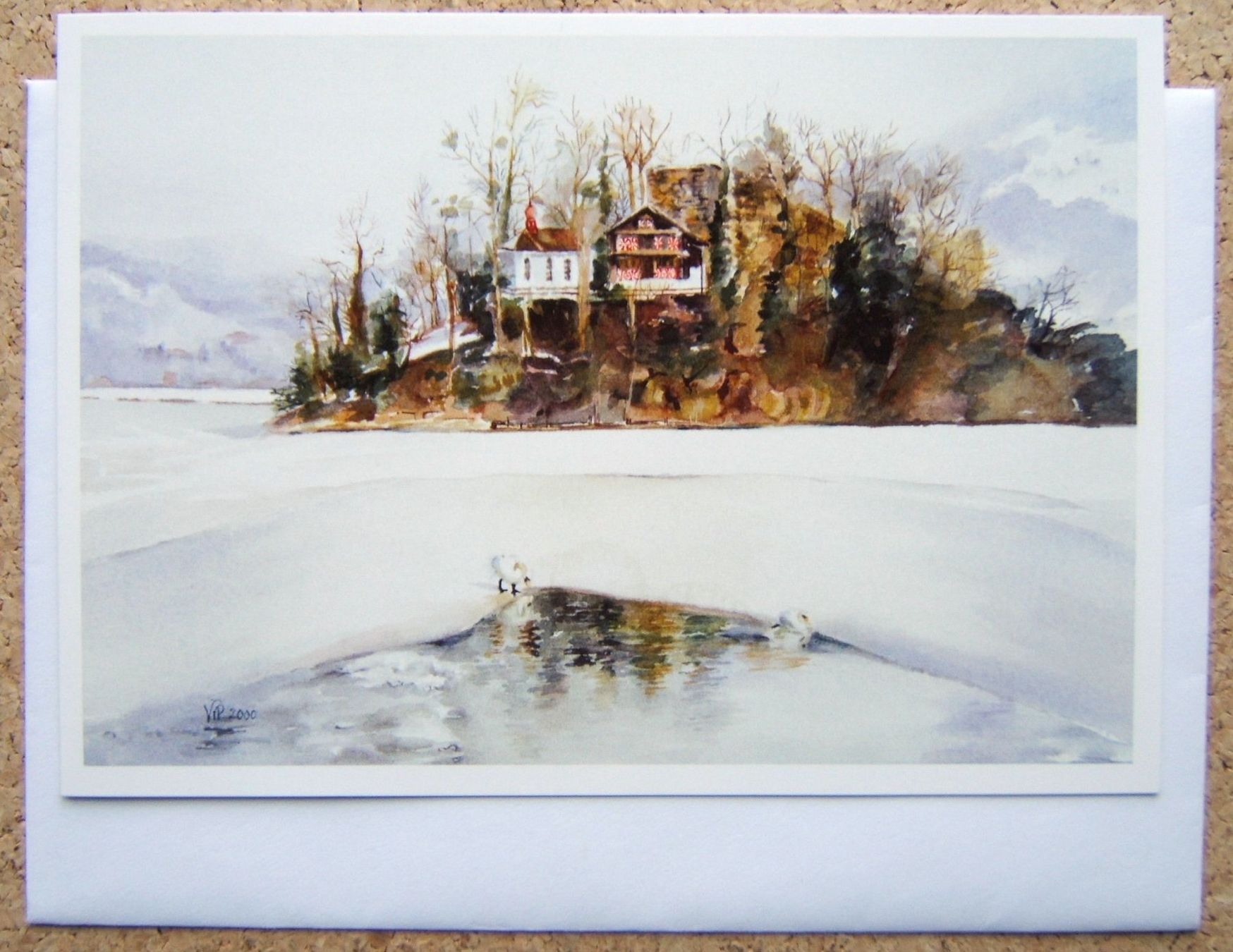 SCHÖNE DOPPELKARTE MIT COUVERT  INSEL SCHWANAU LAUERZERSEE